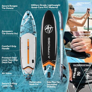 Надувне SUP-борд (305 x 91 см) з аксесуарами та рюкзаком, блакитний