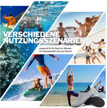 Чоловічі та жіночі аквашузи Sixspace для плавання, серфінгу, йоги. Швидка сушка, дихаючі, slip-on. Розмір 47 EU