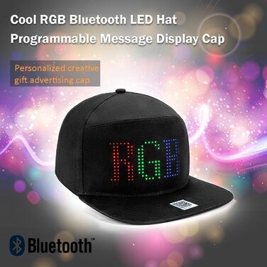 LED-шапка з Bluetooth, шапка з підсвічуванням RGB, для танців, вечірок, риболовлі, прогулянок, захист від сонця