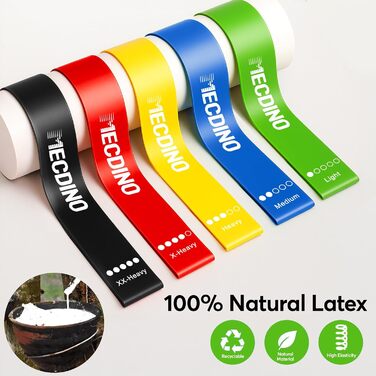 Набір фітнес-гумок 5 шт., гумки для фітнесу з 5 рівнями опору, гумки для фітнесу, йоги, пілатесу та силових тренувань