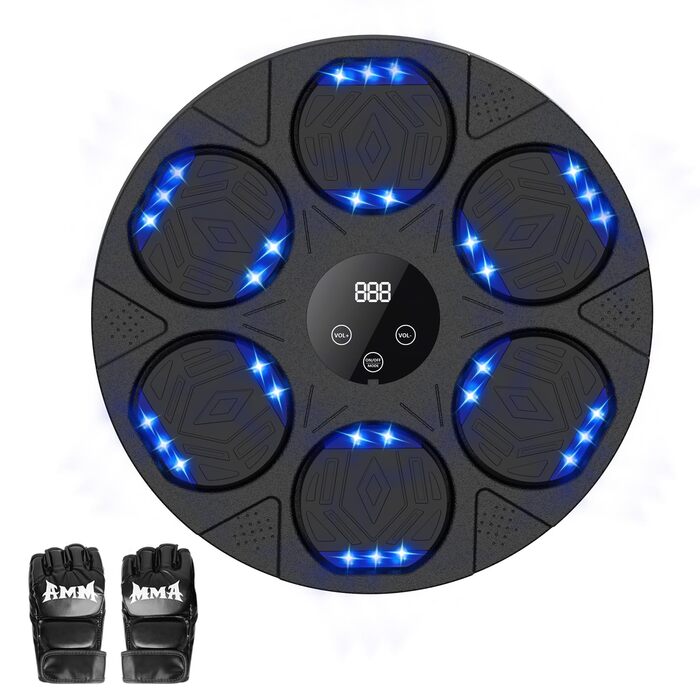 Музичний боксерський тренажер з LED підсвіткою та Bluetooth для дому, дітей та дорослих - настінний бокс-автомат