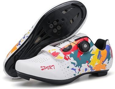 Велосипедні шкарпетки SDEQA для чоловіків та жінок: дихаючі велотуфлі для педалей Look SPD SPD-SL Delta Lock, розмір 36 EU, білий колір