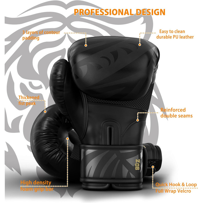 Боксерські рукавички Dripex з PU шкіри для боксу, ММА, муай-тай, кікбоксингу. Розміри 8, 10, 12, 14, 16 oz. Для чоловіків, жінок, підлітків.