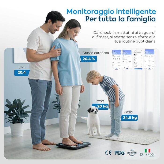 Інтелектуальна вага для тіла з ITO-екраном, електрична, для вимірювання жиру, з безкоштовним додатком