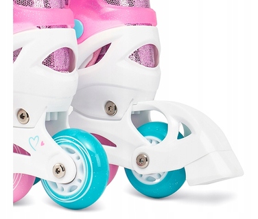 Регульовані ролики RAVEN Loret Glitter White/Mint/Pink (розмір 30-33) з LED-колесами