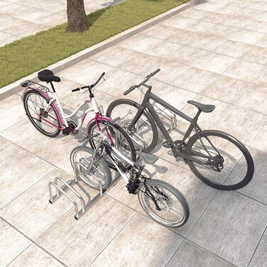 Підставка для велосипедів HENGMEI на 6 велосипедів, сталева, для шин 30-65 мм, настінний/підлоговий монтаж