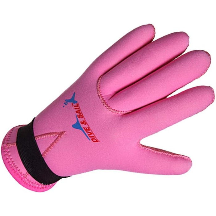 Дитячий неопреновий гідрокостюм та рукавички з антиковзаючим покриттям для водних видів спорту: плавання, серфінг, снорклінг, вітрильний спорт. Розмір M (6-9 років). Рожевий колір.