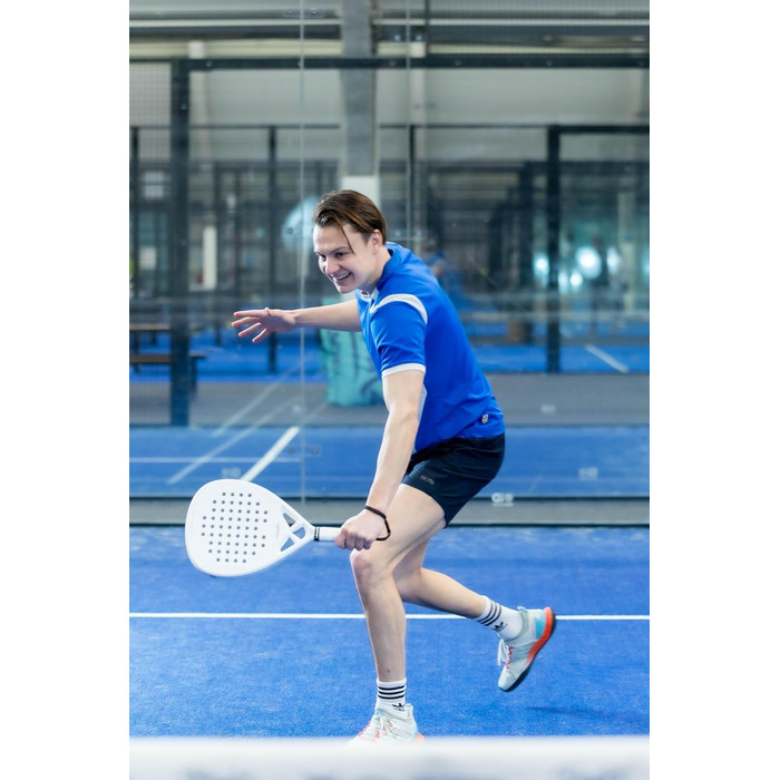 Падельна ракетка VirtuFit Fusion Pro для початківців і досвідчених, гібрид, біло-срібляста
