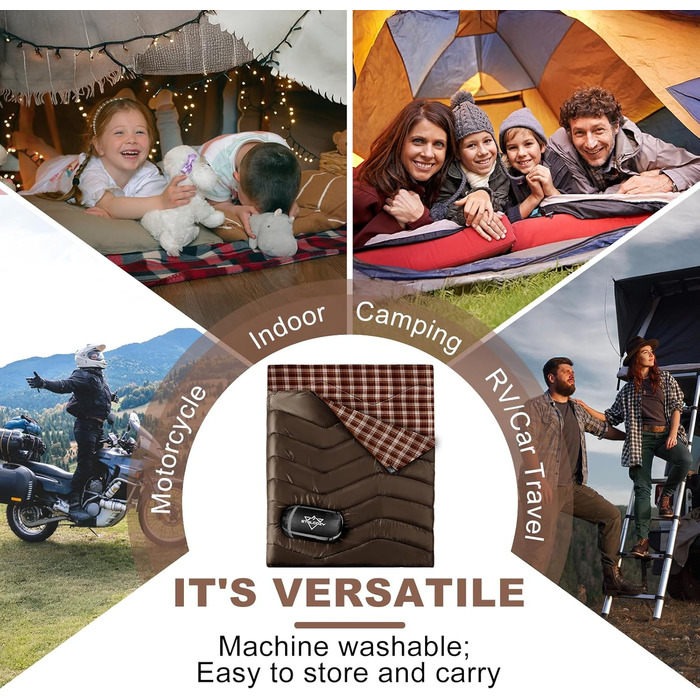 Спальний мішок для двох осіб, XL, Queen Size, для кемпінгу та походів, універсальний, вологостійкий, з компресійним мішком, чорний/зелений (кава)