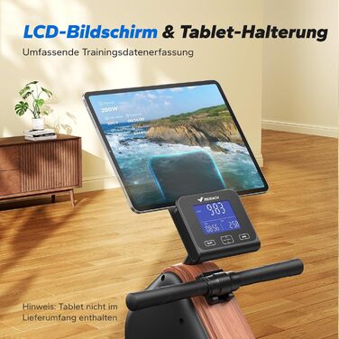 Гребний тренажер MERACH R15B2 для дому, складаний, з магнітним гальмом, тихий, з додатком, подовжені рейки, ручне регулювання