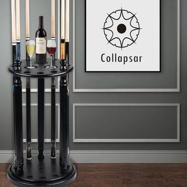 Стійка для більярдних київ Collapsar – підставка для 9 київ, масивна деревина, червона (чорна)