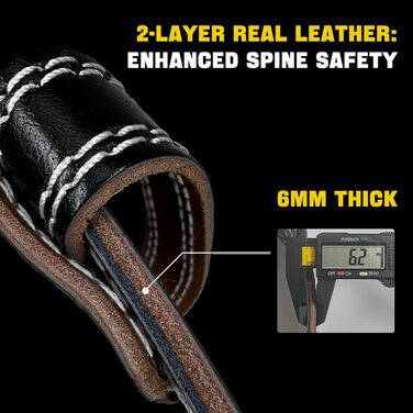 Планка для важкої атлетики з натуральної шкіри (6 мм) – унісекс, для силових тренувань, присідань, з підтримкою попереку | Регульована, підходить для різних вправ (Small, Білий/Опунтовий сад)