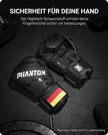 Боксерські рукавички Phantom Apex | MMA, тайський бокс | Чоловічі, Velcro, чорні, 10 Oz