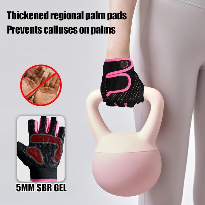 Фитнес рукавички для чоловіків Daen, тренувальні рукавички для силових тренувань, важкої атлетики, тренувань на тренажерах, велоспорту (M, Чорний Рожевий)