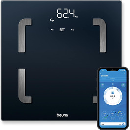Beurer BF 880 діагностичні ваги з Wi-Fi та Bluetooth, цифрові ваги для аналізу складу тіла, додаток, вимірювання жиру, м'язів, до 180 кг