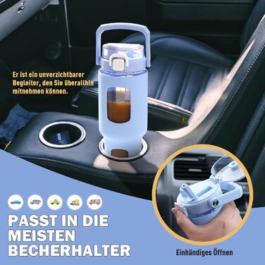 Скляна пляшка HYDRAGLAZIC 960 мл із соломинкою