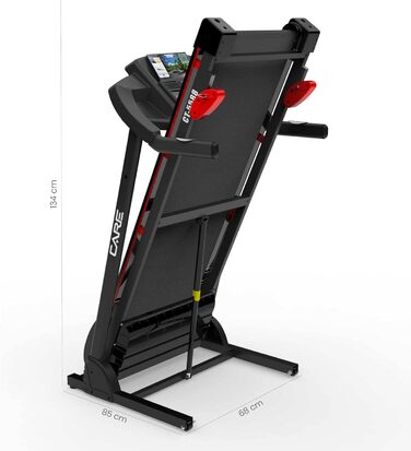 Електрична бігова доріжка Care Fitness CT-5588-2, складна, з нахилом, 16 км/год, 12 програм, сумісна з Kinomap
