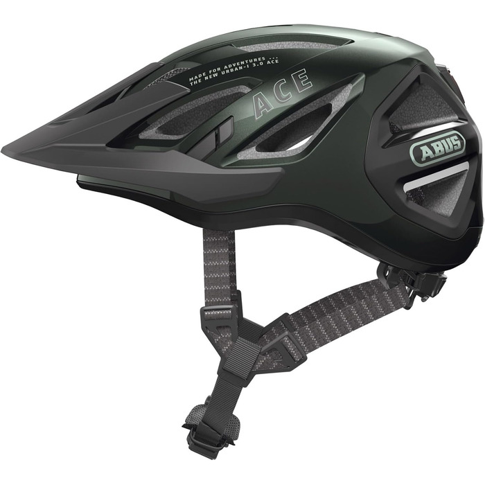 Велошолом ABUS Urban-I 3.0 ACE з LED підсвіткою, магнітною застібкою, подовженим козирком, для жінок і чоловіків