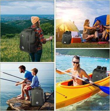Водонепроникний рюкзак Dry Bag 20L, IPX8, з кишенею для телефону, для плавання, каякінгу, рафтингу, кемпінгу (Зелений)