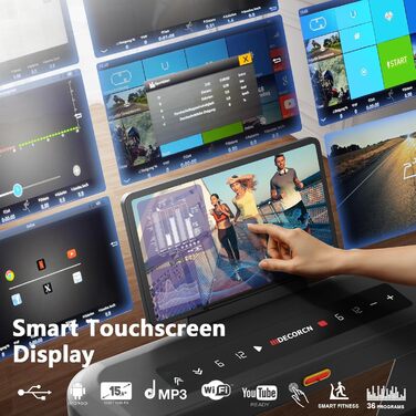 Біговий тренажер для дому Klappbar, з регулюванням нахилу, тихий мотор, велика площа для бігу, WiFi, Bluetooth, APP, німецька якість, сертифікований TÜV (G Series 10)