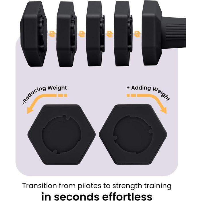 Набір гантелей Fragraim регульовані, 5,44 кг, 4-в-1, для дому, з м'якими ручками, чорний