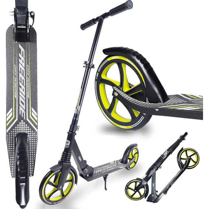 Самокат WeLLIFE Freeride RGX з великими колесами 200 мм, передньою амортизацією, для дорослих і дітей, міський складаний скутер