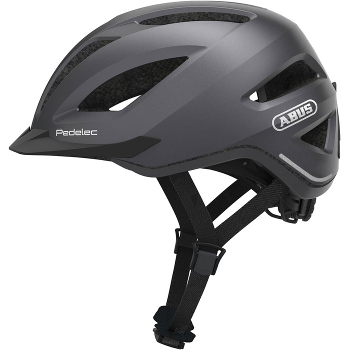 Велошолом ABUS Pedelec 1.1 з підсвіткою для міста, чорний, розмір L (56-62 см), для чоловіків і жінок