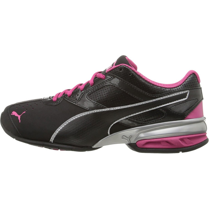 Жіночі кросівки PUMA Tazon 6 — Чорні з сріблястими та фіолетовими елементами, розмір 38.5 EU