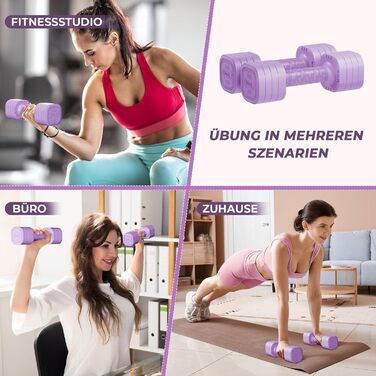Набір гантелей Dripex регульовані 5 кг x2 або 2.5 кг x2, 6 швидкознімних дисків 0.5 кг/0.25 кг (фіолетовий, 2.5 кг x2)
