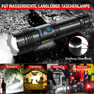Ліхтар Shadowhawk XHM90.2 LED 1000000 Люмен: Потужний, з COB прожектором, USB, 7 режимів, для кемпінгу та надзвичайних ситуацій