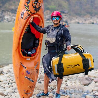 Водонепроникний рюкзак ESONE 60L для каякінгу, подорожей та активного відпочинку (жовтий)