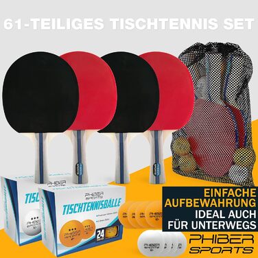 Набір для настільного тенісу: 4 ракетки, 8 м'ячів, сумка | Для гри в приміщенні та на вулиці | Підходить для початківців, сімей та професіоналів