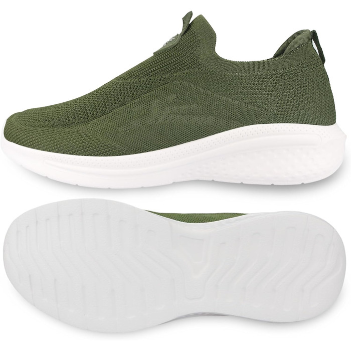 Чоловічі кросівки без шнурівків Slip-on, сітка, дихаючі, легкі, для бігу та повсякденного носіння, розмір 46 EU, зелені