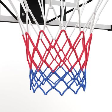 Баскетбольний щит SPORTNOW зі сталевим кільцем і сіткою для вулиці, настінний монтаж, 113x61x73 см, чорний/прозорий/білий