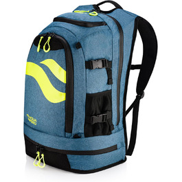 Рюкзак Aqua Speed MAXPACK 42л чорний для спорту та подорожей з мікрофібровим рушником