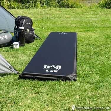 Isomatte Trail Einzel Selbstaufblasend з Memory-піною 5 см, Ultraleicht, ізоляційна, з сумкою для транспортування (Чорний)