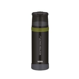 Термос для напоїв Thermos Mountain 0,5л Чорний. Ізотермічна пляшка з нержавіючої сталі з чашкою, 24 год. гаряче/холодне, легка, міцна, розбірна кришка, без BPA