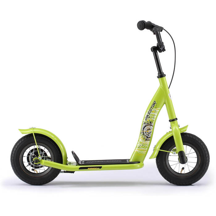 Дитячий роликовий самокат STAR SCOOTER з повітряними колесами (10 дюймів) для хлопчиків та дівчаток 4-5 років. Зелений