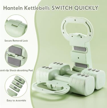 Регульовані гантелі для жінок, набір 1-5 кг, 2 шт. Багатофункціональний набір гантелей 4-в-1 для дому та фітнесу, тренування для жінок та чоловіків