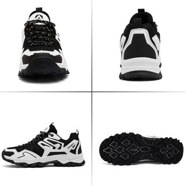 Чоловічі туристичні черевики для трекінгу та хайкінгу. Легкі Outdoor черевики для кемпінгу та трейлраннінгу (42 EU, Чорний/Білий)