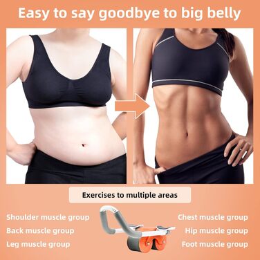 Ролик для пресу FORMIZON з підтримкою ліктів, тренажер для пресу з подвійними колесами та автоматичним відскоком, для тренування корпусу вдома