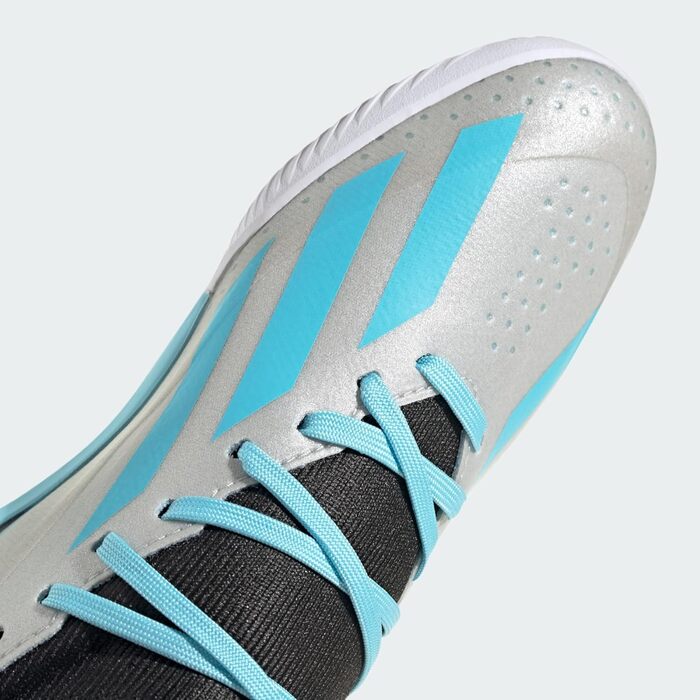 Дитячі футбольні бутси adidas X Crazyfast Messi.3 Indoor (28 EU, Silver Metallic Blue Core Black)