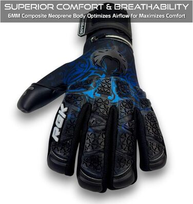 Воротарські рукавички Renegade GK Limited Edition Rogue з захистом пальців (розміри 6-11, рівень 4+). Giga Grip 4+3мм | Преміум-якість для дорослих, підлітків та дітей