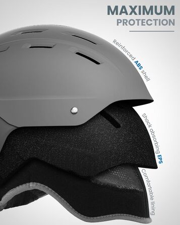 Шолом OutdoorMaster Kelvin II унісекс для сноубордингу та катання на лижах, сірий матовий (48-54 см)