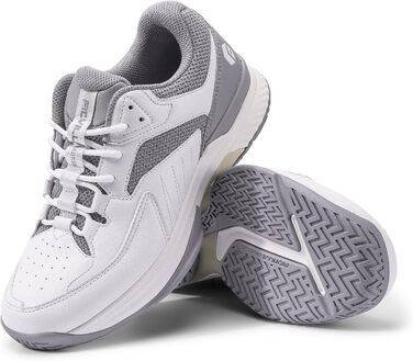 Тенісні кросівки FitVille для чоловіків (широкі) - білі/сірі. Дыхаючі кросівки для тенісу, бадмінтону, залу, фітнесу. 46 EU (широкі)