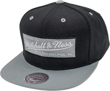 Кепка Mitchell & Ness 2 Tone Box Logo Snapback, чорно-сіра, універсальний розмір