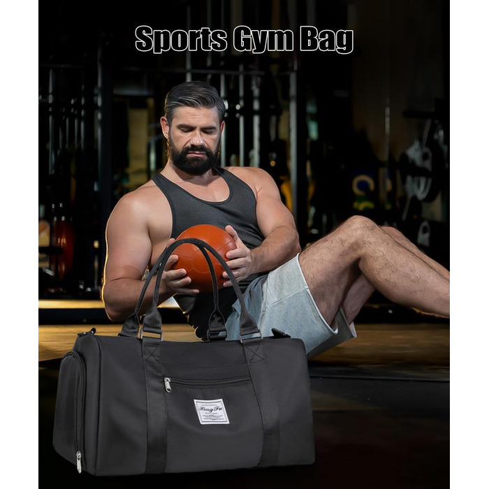 Спортивна сумка-рюкзак для подорожей, 29л, чорна: водонепроникна, з відділенням для взуття та мокрих речей