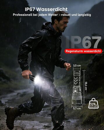 Ліхтарик тактичний Shadowhawk LED 1,000,000 LM, 50W, 1000м, IP67, з LCD-дисплеєм, чорний - для виживання, кемпінгу, активного відпочинку