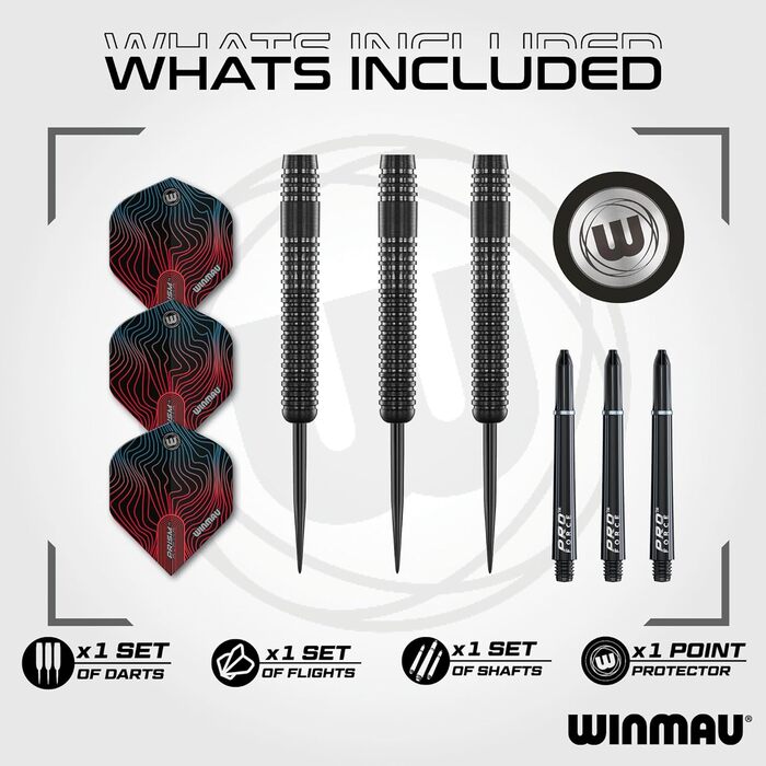 Дартсет WINMAU Solaris Pro зі сталевими вістрями, професійний набір для дартсу