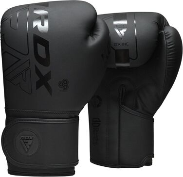 Дитячі боксерські рукавички RDX для муай-тай, кікбоксингу та MMA, 6oz, чорні, штучна шкіра Maya Hide, для спарингів і тренувань, карате, рукавички для боксерського мішка